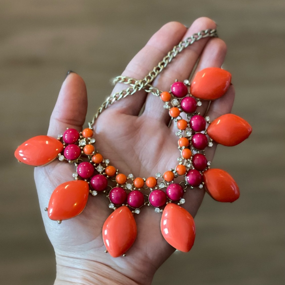 Vintage Necklace - Pink & Orange